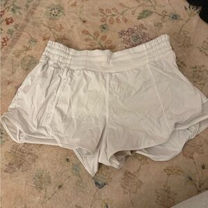 White lululemon hotty hot high rise shorts